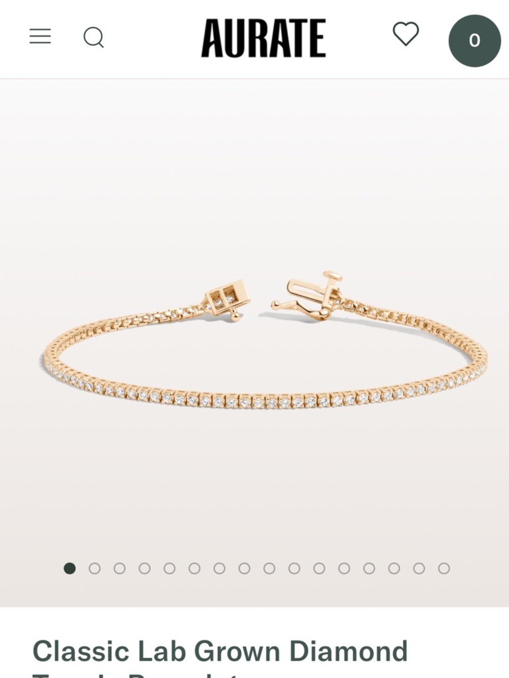 Aurate Gold Lab Grown Diamond Tennis Bracelet